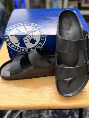 Birkenstock Men's Black Two-Strap EVA Slides